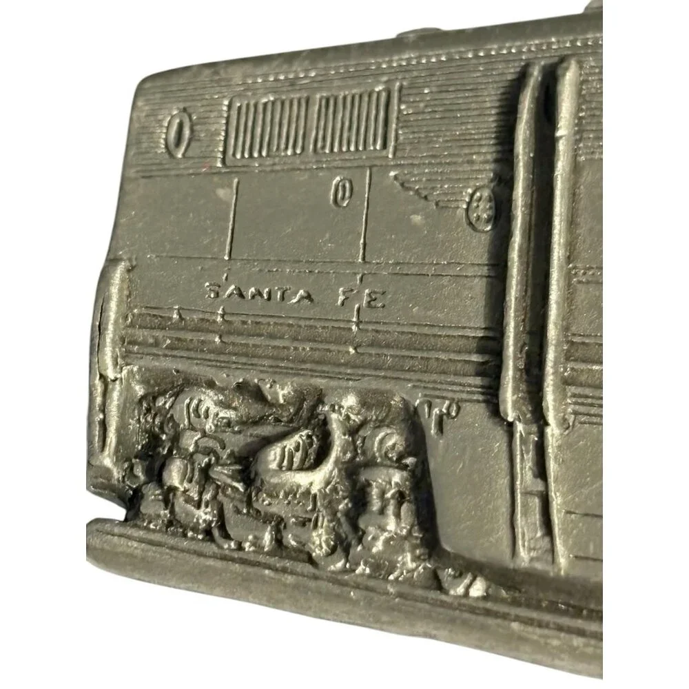 Train Belt Buckle Vintage Great American Products 1996 USA Pewter Santa Fe READ!